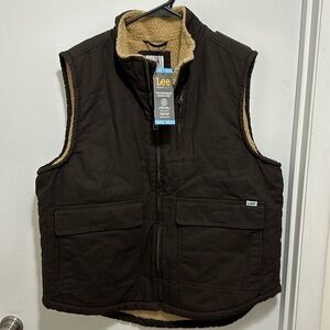 NWT Lee Workwear Canvas Sherpa Lined Vest size L